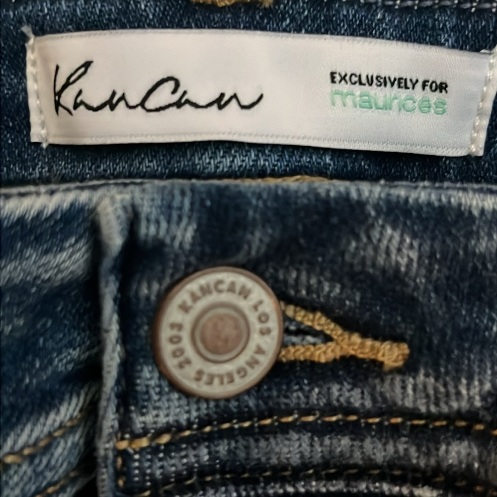 KanCan Flare High Rise Slit Frayed Hem Jean Women’s Size 33 #206217